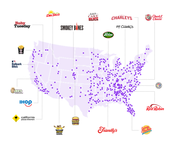 A map of the United States with dots representing VDC locations across the country